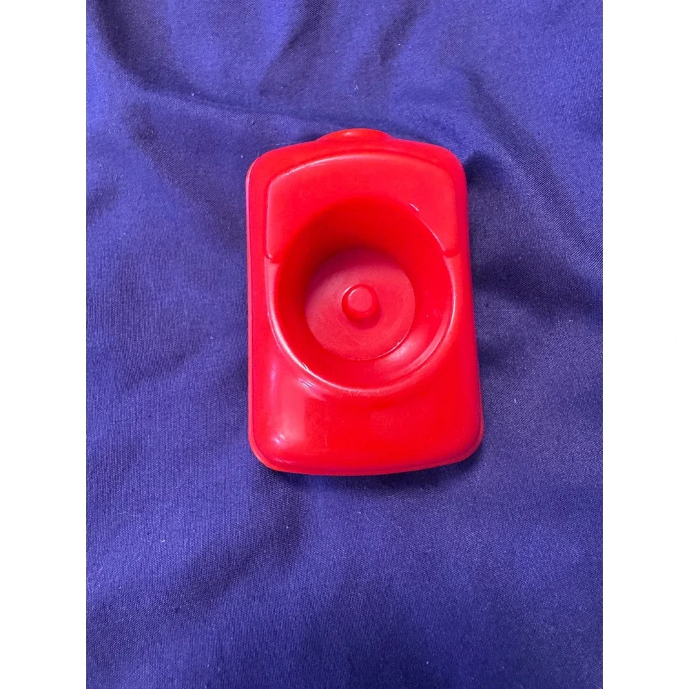 Vintage Fisher Price Little People Red Car Vehicle Yellow Wheels Plastic Toy